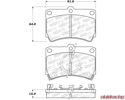 StopTech Brake Pads - Front, Ceramic, Red, for Honda Civic 2006-2011 - 308.0319 - 308.03190