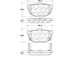 StopTech Brake Pads - Performance for Honda Civic 2016-2021, Front, Red, 308.0323