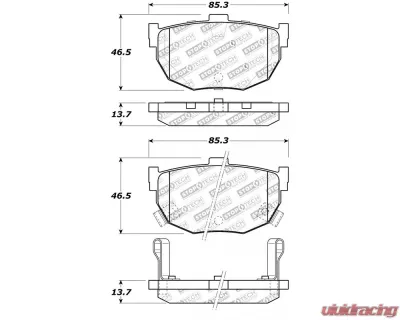 StopTech Brake Pads - Performance for Honda Civic 2016-2021, Front, Red, 308.0323 - 308.03230