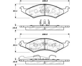 StopTech Brake Pads - Front, Ceramic, Red, for Honda Civic 2006-2011 - 308.0324