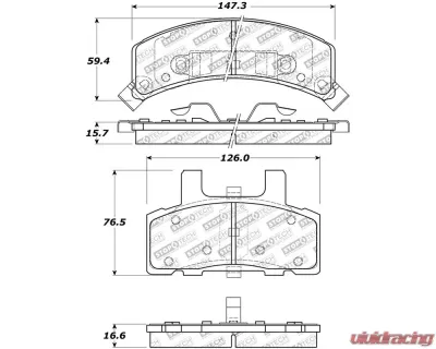 StopTech Brake Pads, Front, Ceramic, Black, for Honda Civic 2006-2011, 308.0369 - 308.03690