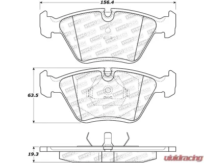 StopTech Street Brake Pads Front with Shims & Hardware, Fit: Honda Civic 2006-2011, Red, 308.03941 - 308.03941