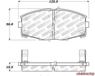 StopTech Performance Brake Pads - Front, Red, Honda Civic 2006-2011, 308.0435 - 308.04350