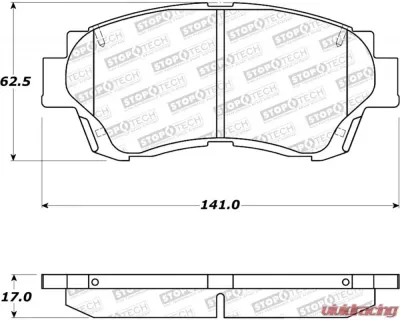 StopTech Street Brake Pads Front with Shims & Hardware, Black, 308.04761 - 308.04761