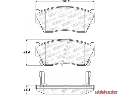 StopTech Brake Pads, Front, Ceramic, Black, Ford Mustang 2015-2023, 308.051 - 308.05100