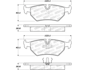StopTech Brake Pads - Front, Ceramic, Red, for Ford Mustang 2005-2014, 308.0517