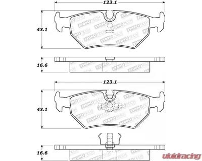 StopTech Brake Pads - Front, Ceramic, Red, for Ford Mustang 2005-2014, 308.0517 - 308.05170