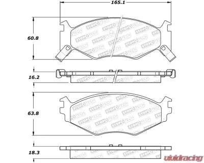 StopTech Brake Pads for Honda Civic 2006-2011, Ceramic, Front, 308.0522 - 308.05220