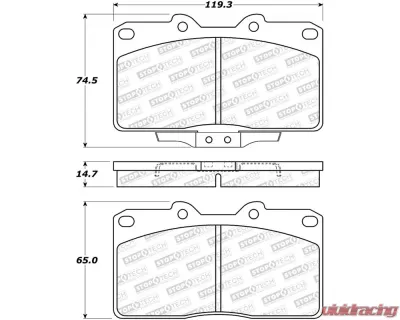 StopTech Brake Rotors - Front, Slotted, Black, Ford Mustang 2015-2023, 308.0531 - 308.05310