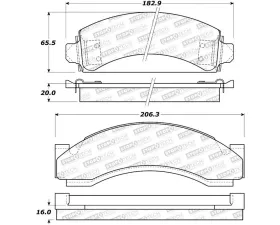 StopTech Brake Pad Set - Front, Red, for Honda Civic 2006-2011, 308.0543