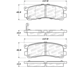 StopTech Street Brake Pads Rear with Shims & Hardware, Mazda Millenia 95-02, Black, 308.05531