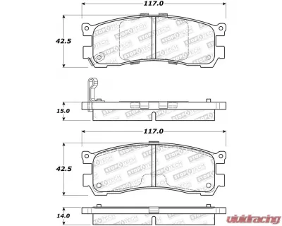 StopTech Street Brake Pads Rear with Shims & Hardware, Mazda Millenia 95-02, Black, 308.05531 - 308.05531