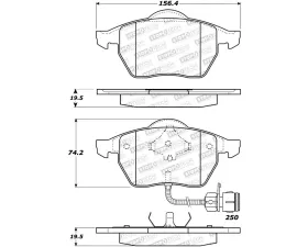 StopTech Street Brake Pads Front with Shims & Hardware, Audi Fitment 308.05552