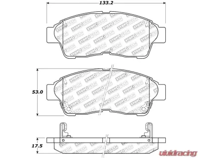 StopTech Performance Brake Pads for Honda Civic 2006-2011, Red 308.0562 - 308.05620