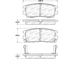 StopTech Brake Pads - Front, Ceramic, Red, Ford Mustang 2015-2023 - 308.0567