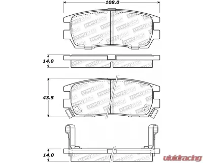 StopTech Brake Pads - Front, Ceramic, Red, Ford Mustang 2015-2023 - 308.0567 - 308.05670