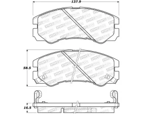 StopTech Brake Pads - Front, Red, for BMW 3 Series 1998-2006, 308.0579