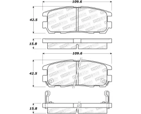 StopTech Brake Pads - Front, Red, for Honda Civic 2016-2021, 308.058