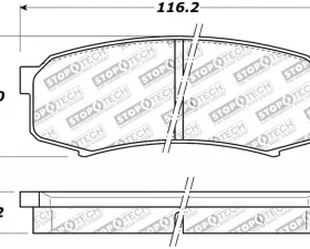 StopTech Brake Pads - Front, Red, Ford Mustang 2015-2023, 308.0606