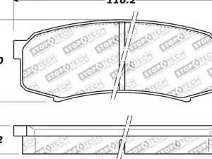 StopTech Brake Pads - Front, Red, Ford Mustang 2015-2023, 308.0606 - 308.06060 - Image 5