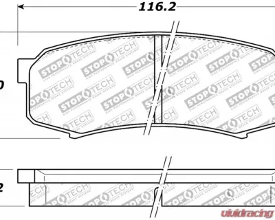 StopTech Brake Pads - Front, Red, Ford Mustang 2015-2023, 308.0606 - 308.06060