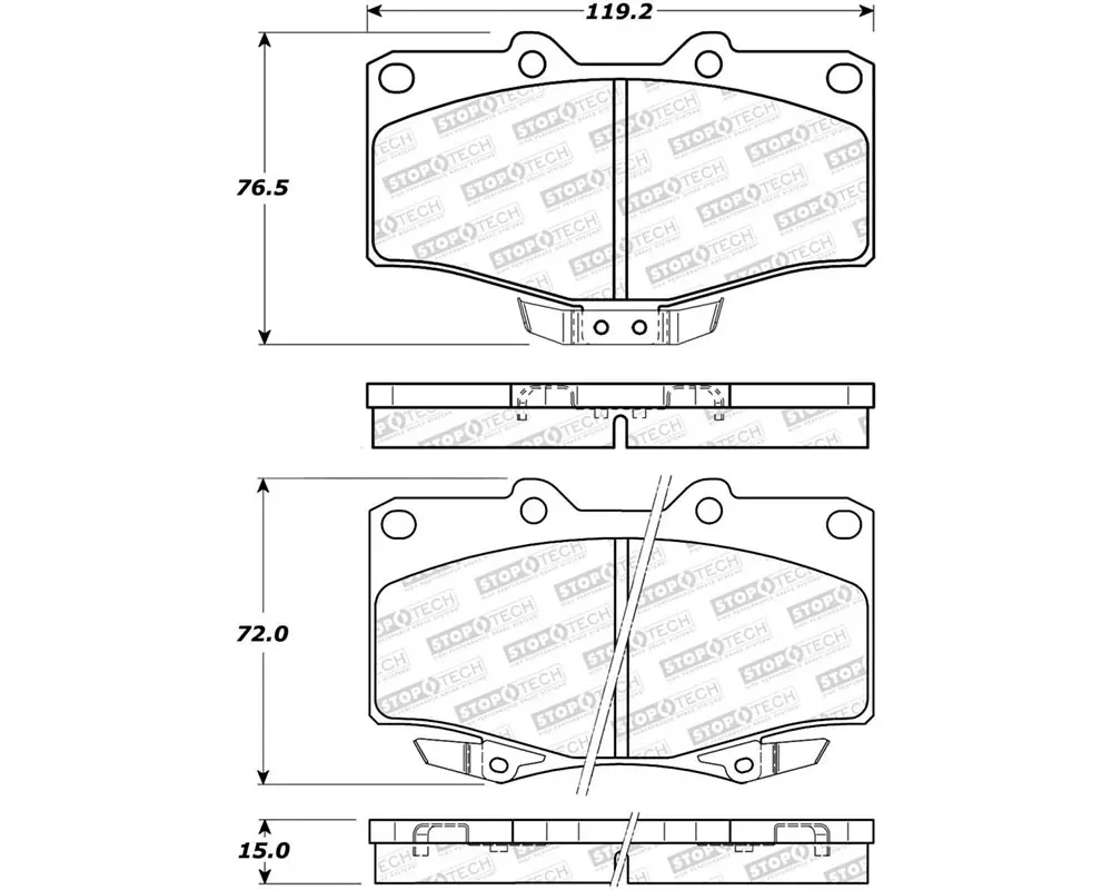 StopTech Brake Pads for Ford Mustang 2015-2023, Ceramic, Front, 308.0611 - 308.06110