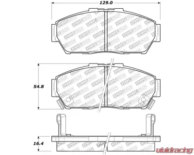 StopTech Performance Brake Pads - Front for Honda Civic 2006-2011, 308.0617 - 308.06170