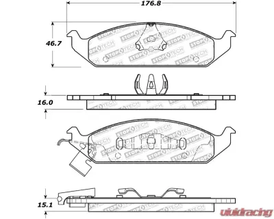 StopTech Brake Pads, Front, Red, for Ford Mustang 2015-2023, 308.065 - 308.06500