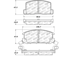 StopTech Brake Pads - Front, Ceramic, Red - Ford Mustang 2015-2020 - 308.0657