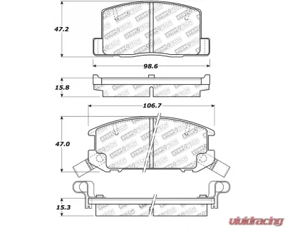 StopTech Brake Pads - Front, Ceramic, Red - Ford Mustang 2015-2020 - 308.0657 - 308.06570