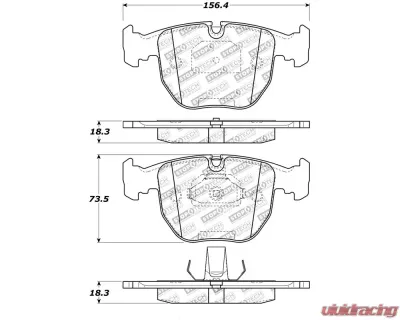 StopTech Brake Pads Front Set for Honda Civic 2006-2011, Red 308.0681 - 308.06810