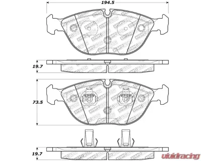 StopTech Brake Pads - Front, Ceramic, Red, for Honda Civic 2016-2021, 308.0682 - 308.06820