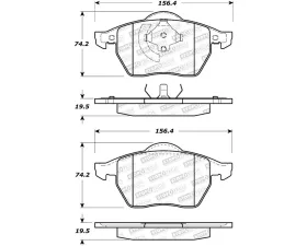 StopTech Brake Pad Set - Front - Red - Ford Mustang 2015-2022 - 308.0687