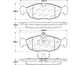 StopTech Brake Pad Set - Front, Red, Audi A4 2002-2008, 308.0688