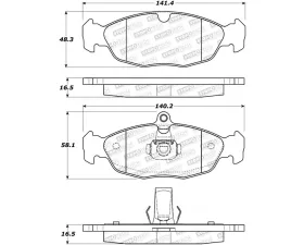 StopTech Street Brake Pads Rear with Shims/Hardware for Jaguar 308.06881