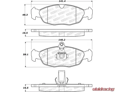 StopTech Street Brake Pads Rear with Shims/Hardware for Jaguar 308.06881 - 308.06881