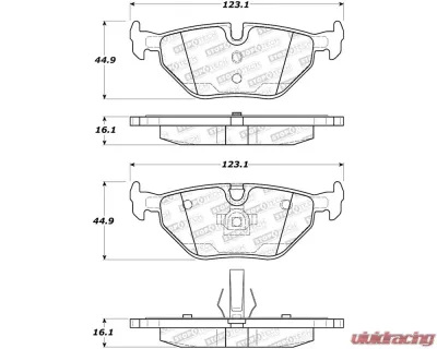 StopTech Rear Brake Pads with Shims/Hardware for Saab 9-5 1999-2010, 308.06922 - 308.06922