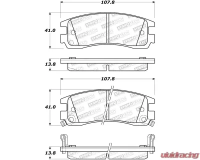 StopTech Performance Brake Pads for Honda Civic 2006-2011, Red 308.0698 - 308.06980