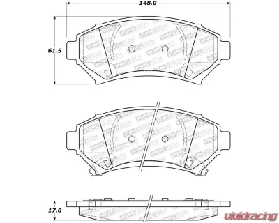 StopTech Brake Pads - Front, Red, for Honda Civic 2006-2011, 308.0699 - 308.06990