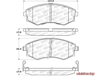 StopTech Street Brake Pads with Shims/Hardware, Hyundai Elantra 05-06, 308.07002 - 308.07002