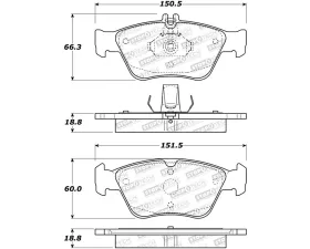 StopTech Brake Pads, Front, Red, for Honda Civic 2006-2011, 308.071