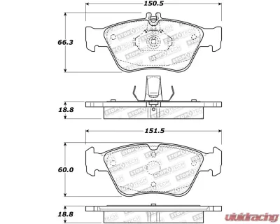 StopTech Brake Pads, Front, Red, for Honda Civic 2006-2011, 308.071 - 308.07100