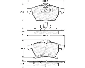 StopTech Brake Pads for Ford Mustang 2015-2020, Ceramic, Front - 308.0736