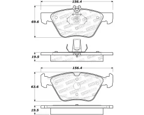 StopTech Brake Pad Set - Front, Ceramic, Red, for Honda Civic 2006-2011 308.074