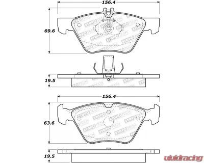 StopTech Brake Pad Set - Front, Ceramic, Red, for Honda Civic 2006-2011 308.074 - 308.07400