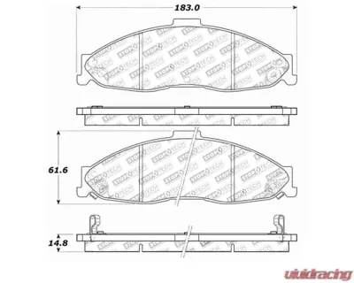 StopTech Brake Pads for Ford Mustang 2015-2023, Ceramic, Front, 308.0749 - 308.07490