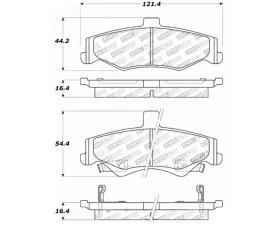StopTech Brake Pads - Front, Ceramic, Red, for Ford Mustang 2015-2023, 308.075