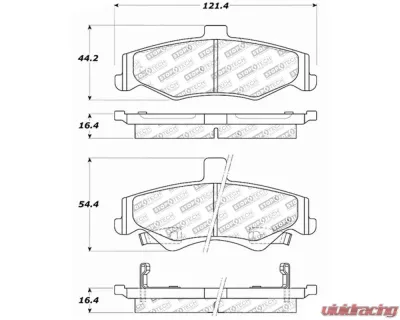 StopTech Brake Pads - Front, Ceramic, Red, for Ford Mustang 2015-2023, 308.075 - 308.07500