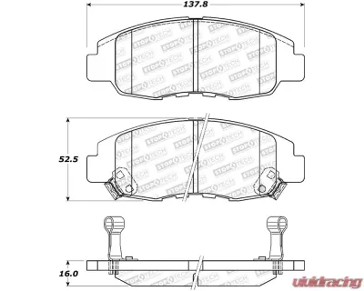 StopTech Street Brake Pads Front with Shims & Hardware Honda Accord 98-02 308.07641 - 308.07641
