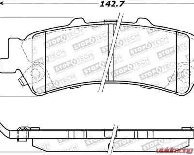 StopTech Brake Pad Set - Front, Ceramic, Red - Ford Mustang 2015-2023 308.0792 - 308.07920